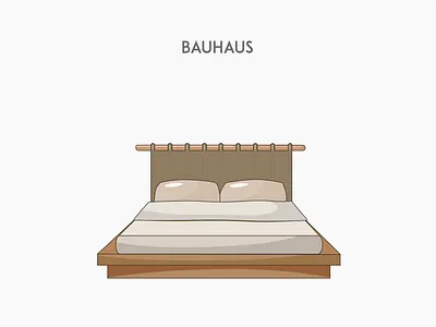 Bauhaus bed bed furniture vector