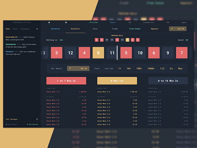 CS:GO Casino casino casino design casino games crypto cs:go csgo design roulette ui ux web design