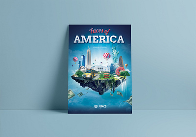 Poster „Faces of America”. UMCS america art artwork design design art illustration island keyvisual poster university usa visual visual art visual design