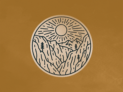 landscape_06.png badge canyon color palette digital drawing distressed graphic design illustrator landscape monoline nature neature patch procreate simple sun texture