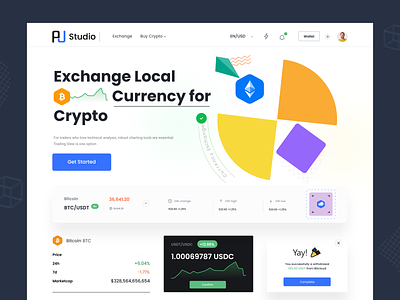 Crypto Exchange Website crypto crypto app crypto exchange crypto wallet crypto web design cryptocurrency currency exchange hero section homepage interface landing page local currency exchange nft marketplace web app website