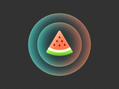 Watermelon brand branding figma fruit glow grain grainy icon illustration logo logo design mark noise pizza slice summer symbol texture tropical watermelon