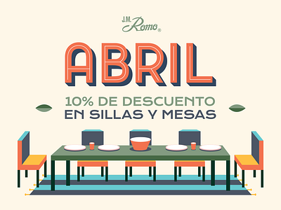 Abril J.M. Romo abril advertisement advertising chairs furniture illustration table