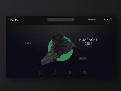Snkrs - Minimal sneaker store branding clean design design flat minimal uiuxdesign web ui website