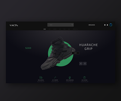 Snkrs - Minimal sneaker store branding clean design design flat minimal uiuxdesign web ui website