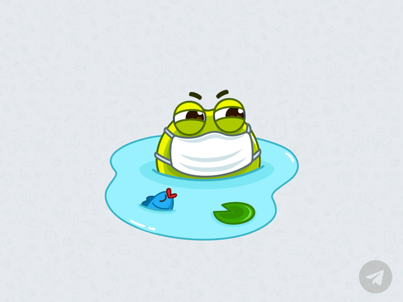 Virus resistant frog animated sticker animation cartoon character animation coronavirus frog gif illustration stickers telegram