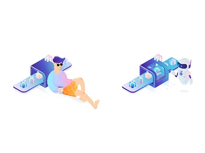 Isometric Machine Learning Concept Illustrations artificial intelligence concept ecommerce illustration isometric art isometric design isometric illustration isometry machine learning robot ui vector