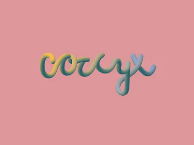 coccyx logo 3d branding colours design logo minimal minimalist typography ui vector web