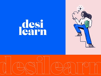 DesiLearn - Brand Identity for Design School brand brand design brand identity branding colors design design school elearning illustration learning logo logo design online school ui