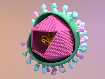 hepatitis c virus 3D model 3d 3d model blender medical art medical model