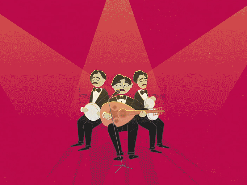 YemenMobile - Kawkabani Brothers animation arab music band arabic music culture illustration kawkabani triple music band oud triple triple band yemen yemen illustration yemeni band yemeni culture yemeni music