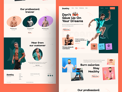 Fitness Landing Page cardio crossfit exercise fitness fitness ui gym health healthy landing page muscle nutrition ofspace personal trainer personal trainer website protein trainer web web site weight lifting workout