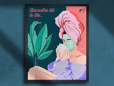 Quarantine life #1 art digital art drawing flat art illustration vector vector drawing women