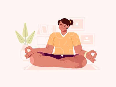 Illustration for Meditation App apps case study character design process flat illustration graphic design illustration meditation relaxation ui vector illustration website design wellness