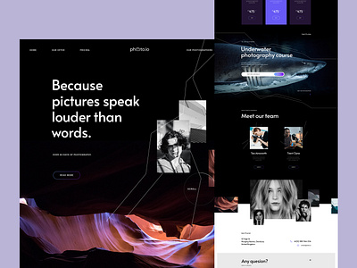 Photo.io courses design landingpage onepage photography poland theme ui ux visiontrust webdesign webdesigner website