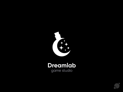 Dreamlab black and white blackorbitart branding creative dreamlab geometric graphics design logo moon night potion typography vector graphics лого логотип