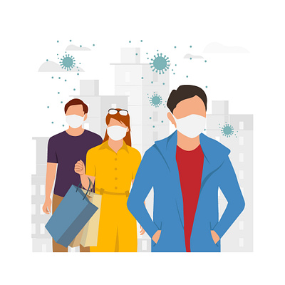 Corona Virus design flat illustration vector