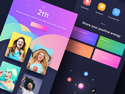 2th card clean design icons illustration purple ui ux video web