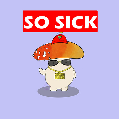 So SIck! adorable adorable lovely cute design digital art enjoy funny healthy illustration mushroom mushrooms original original art shroom life shroomy so sick stay healthy