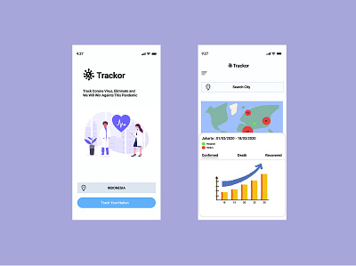 Trackor Part 1 app corona coronavirus design mobile ui ux