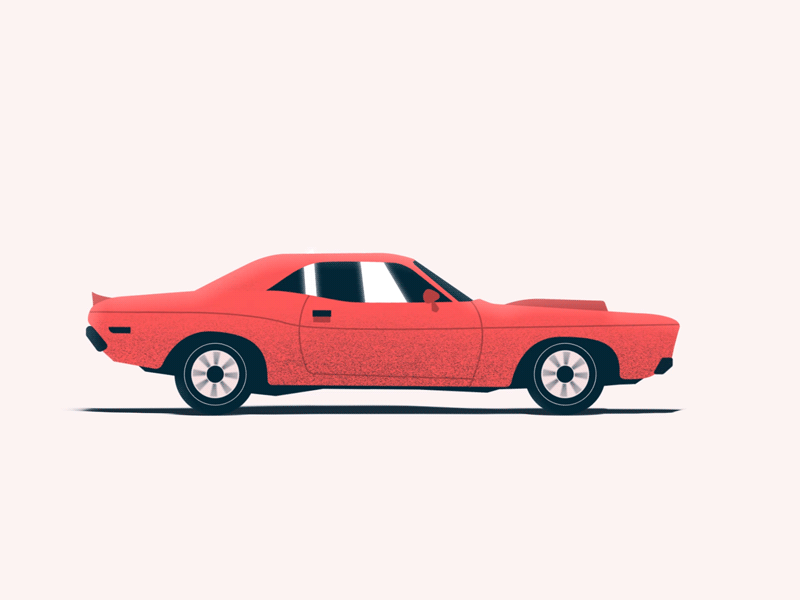 back to 60's animation classic car classic dodge charger flat illustration motion design moving mustang old school race rock and roll speed