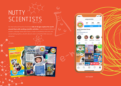 Nutty Scientists: Science for Kids brand identity design education flyer design instagram kids brand mobile science for kids social media workshops