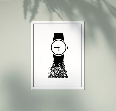 Dissolving time dissolve illustraion illustrator poster time watch