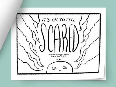 It's OK to FEEL coloring book - Scared coloring book illustration