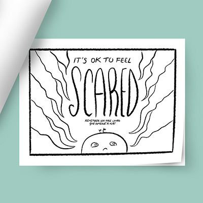 It's OK to FEEL coloring book - Scared coloring book illustration