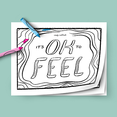 It's OK to FEEL coloring book - 1 coloring book illustration