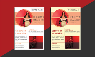 summer collection flyer branding creative design fashion flat print summer template unique vector