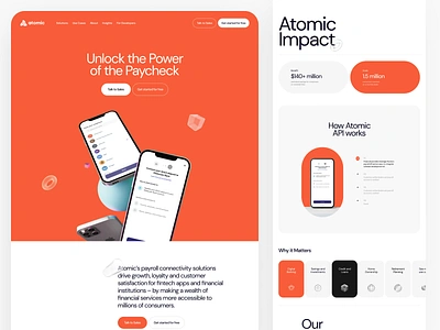 Atomic Website Redesign api corporate site cuberto design concept graphics landing page payroll product ui ux web