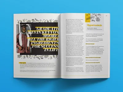 Spring Newsletter for our local partners CIS Kalamazoo. branding clean colorful design feature article kids layout magazine magazine cover newsletter typography vibrant