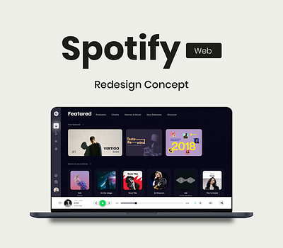 Spotify Web Redesign Concept animation app appdesign design interaction prototype prototypeanimation redesign spotify spotify web ui uidesign ux webdesign