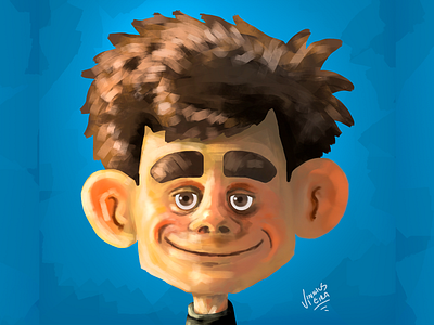 Self portrait caricature cartoon character digital2d illustration light photoshop art self portrait texture