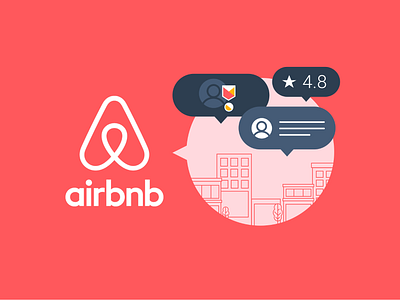 Airbnb Ratings Blog Image airbnb badge bubble coral digital illustration ratings reviews