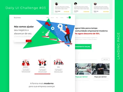 Landing Page Business Daily UI Challenge #03 - Concept blue brazil business daily ui dailyui design green landing design landing page landing page design landingpage layout portuguese red ui web website website concept