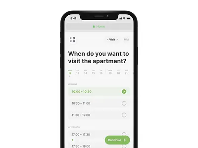 Scheduling animation apartment app button design ios list minimal ui ux