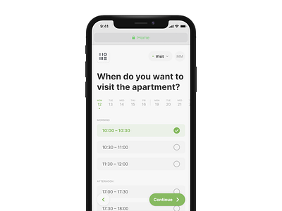 Scheduling animation apartment app button design ios list minimal ui ux