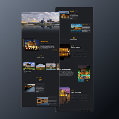 Isfahan Travel landing page adobe xd adobexd app app ui design esfahan icon iran isfahan mobile ui sketch ui uiux ux