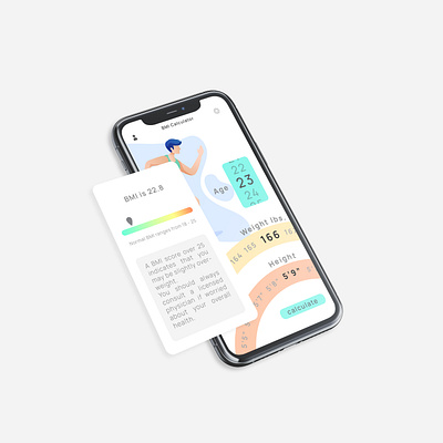 BMI Mobile App bmi calculator calculator app calculator ui dailyui design minimal mobile app mobile ui ui uidesign uiux ux
