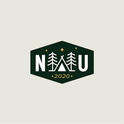 NU Orientation Logo Concept 2 camping green logo northwest stars tent trees university