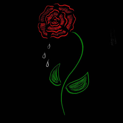 Weep Oh Poor Soul black and red bloom crying flower illustration photoshop red rose