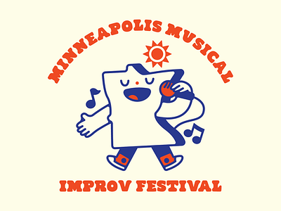 Minneapolis Musical Improv Festival branding design flat icon illustration logo minimal typography