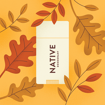 Native—Fall Seasonals autumn deodorant fall illustration leaves native nature oak plants texture