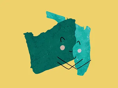 Home Hugs: Oregon + Florida character hug illustration procreate procreateapp silly state
