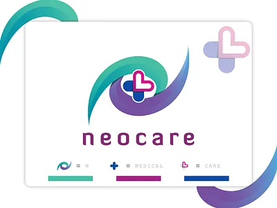 "neocare" logo brand identity branding care clinic creative icon illustration logo love medical minimal new logo nlogo