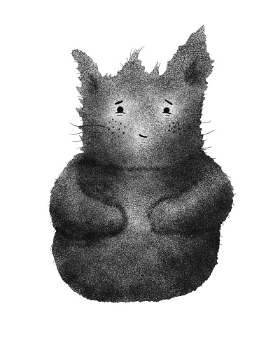 Tilly blackandwhite character childrens book creature illustration kids monster procreate procreateapp texture