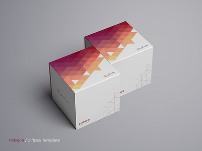 Polygon - GiftBox Vector Template abstract advertising branding creative diamond geometric giftbox graphic design hexagon layout model mosaic packaging pattern polygon product template texture triangle vector