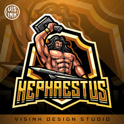 Hephaestus esport mascot logo design branding design esport esports game design graphic design illustration knight logo mascot logo